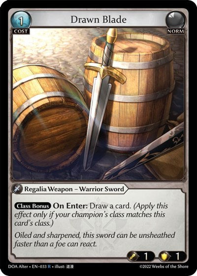 Drawn Blade (DOA Alter) #033 Rare (Lightly Played) Dawn of Ashes Alter Edition Grand Archive TCG: 2023