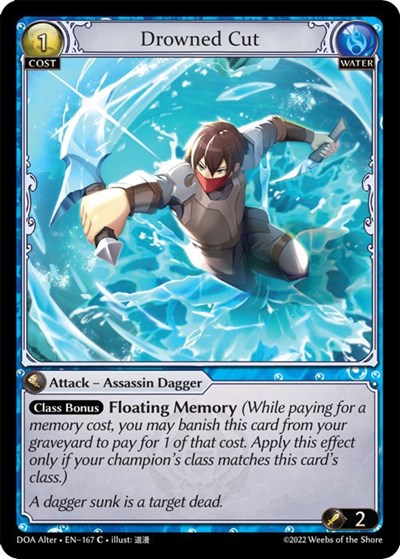 Drowned Cut (DOA Alter) #167 Common (Lightly Played) Dawn of Ashes Alter Edition Grand Archive TCG: 2023