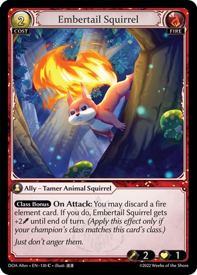 Embertail Squirrel (DOA Alter) #130 Common (Lightly Played) Dawn of Ashes Alter Edition Grand Archive TCG: 2023