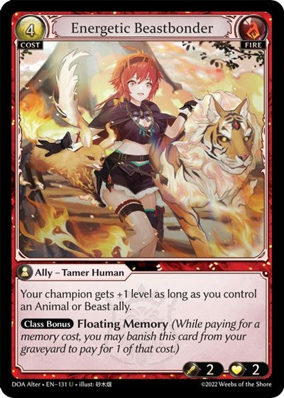 Energetic Beastbonder (DOA Alter) #131 Uncommon (Lightly Played) Dawn of Ashes Alter Edition Grand Archive TCG: 2023