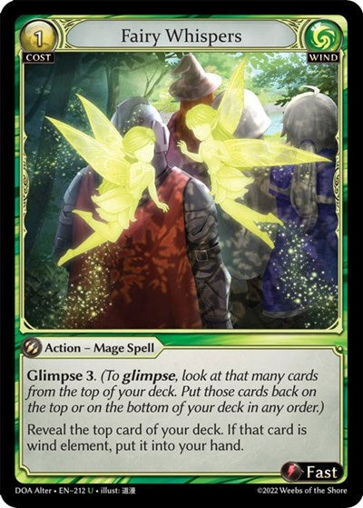 Fairy Whispers (DOA Alter) #212 Uncommon (Lightly Played) Dawn of Ashes Alter Edition Grand Archive TCG: 2023