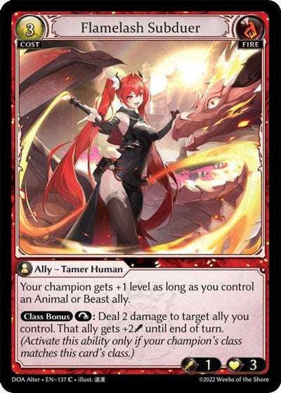 Flamelash Subduer (DOA Alter) #137 Common (Lightly Played) Dawn of Ashes Alter Edition Grand Archive TCG: 2023