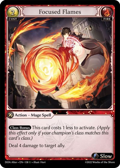 Focused Flames (DOA Alter) #138 Uncommon (Lightly Played) Dawn of Ashes Alter Edition Grand Archive TCG: 2023