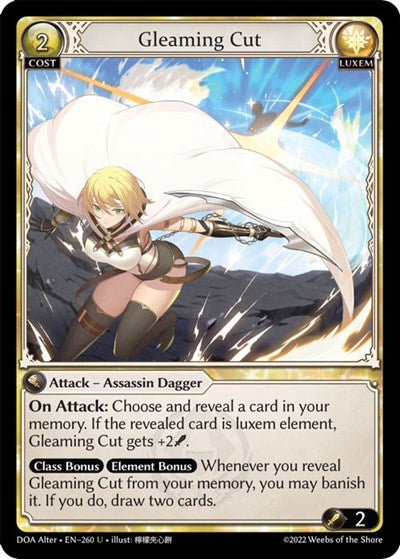 Gleaming Cut (DOA Alter) #260 Uncommon (Lightly Played) Dawn of Ashes Alter Edition Grand Archive TCG: 2023