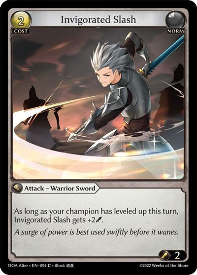 Invigorated Slash (DOA Alter) #094 Common Dawn of Ashes Alter Edition Grand Archive TCG: 2023