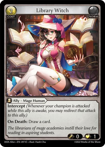 Library Witch (DOA Alter) #097 Common (Lightly Played) Dawn of Ashes Alter Edition Grand Archive TCG: 2023