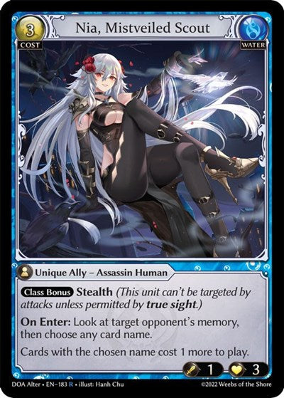 Nia, Mistveiled Scout (DOA Alter) #183 Rare (Lightly Played) Dawn of Ashes Alter Edition Grand Archive TCG: 2023