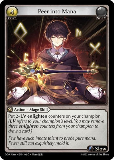 Peer into Mana (DOA Alter) #102 Common (Lightly Played) Dawn of Ashes Alter Edition Grand Archive TCG: 2023