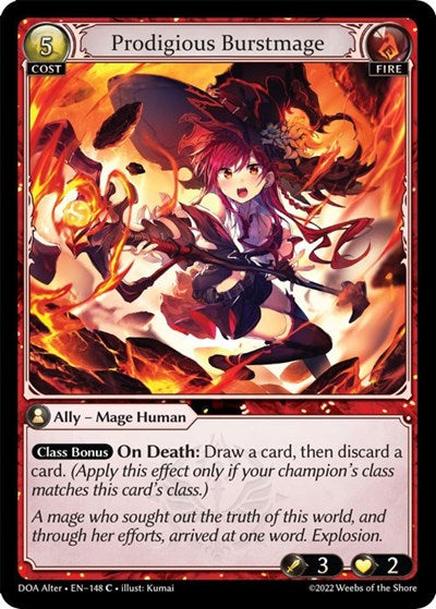 Prodigious Burstmage (DOA Alter) #148 Common (Lightly Played) Dawn of Ashes Alter Edition Grand Archive TCG: 2023