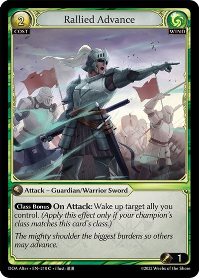 Rallied Advance (DOA Alter) #218 Common (Lightly Played) Dawn of Ashes Alter Edition Grand Archive TCG: 2023
