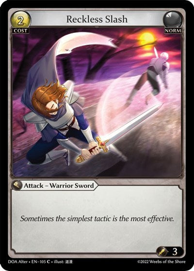 Reckless Slash (DOA Alter) #105 Common (Lightly Played) Dawn of Ashes Alter Edition Grand Archive TCG: 2023