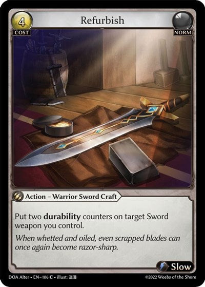 Refurbish (DOA Alter) #106 Common (Lightly Played) Dawn of Ashes Alter Edition Grand Archive TCG: 2023