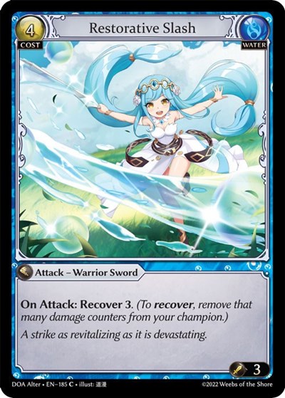Restorative Slash (DOA Alter) #185 Common (Lightly Played) Dawn of Ashes Alter Edition Grand Archive TCG: 2023