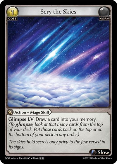 Scry the Skies (DOA Alter) #108 Common (Lightly Played) Dawn of Ashes Alter Edition Grand Archive TCG: 2023