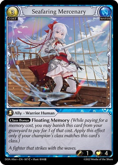 Seafaring Mercenary (DOA Alter) #187 Common (Lightly Played) Dawn of Ashes Alter Edition Grand Archive TCG: 2023