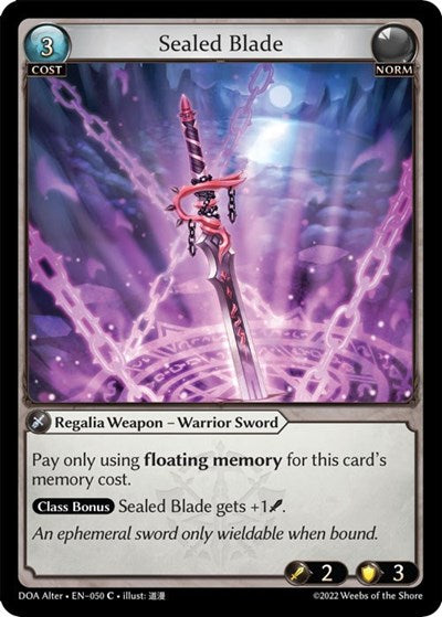 Sealed Blade (DOA Alter) #050 Common (Near Mint) Dawn of Ashes Alter Edition Grand Archive TCG: 2023