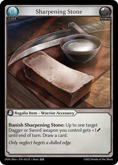 Sharpening Stone (DOA Alter) #052 Common (Lightly Played) Dawn of Ashes Alter Edition Grand Archive TCG: 2023
