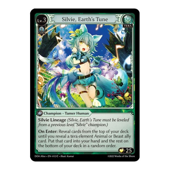 Silvie, Earth's Tune (DOA Alter) #012 Common (Lightly Played) Dawn of Ashes Alter Edition Grand Archive TCG: 2023