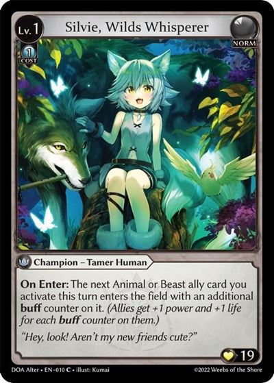 Silvie, Wilds Whisperer (DOA Alter) #010 Common (Lightly Played) Dawn of Ashes Alter Edition Grand Archive TCG: 2023