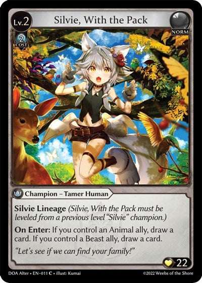 Silvie, With the Pack (DOA Alter) #011 Common (Lightly Played) Dawn of Ashes Alter Edition Grand Archive TCG: 2023