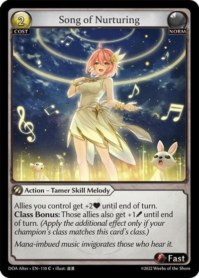 Song of Nurturing (DOA Alter) #110 Common (Lightly Played) Dawn of Ashes Alter Edition Grand Archive TCG: 2023