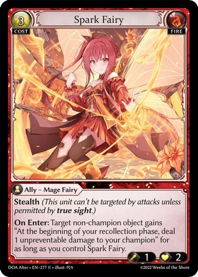 Spark Fairy (DOA Alter) #277 Rare (Lightly Played) Dawn of Ashes Alter Edition Grand Archive TCG: 2023