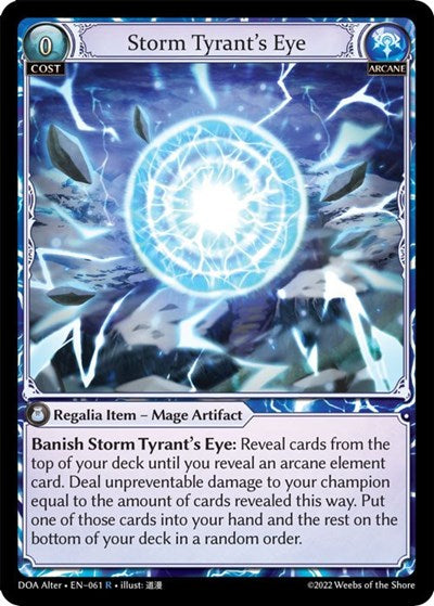 Storm Tyrant's Eye (DOA Alter) #061 Rare (Lightly Played) Dawn of Ashes Alter Edition Grand Archive TCG: 2023