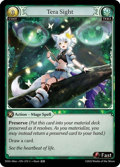 Tera Sight (DOA Alter) #274 Uncommon (Lightly Played) Dawn of Ashes Alter Edition Grand Archive TCG: 2023