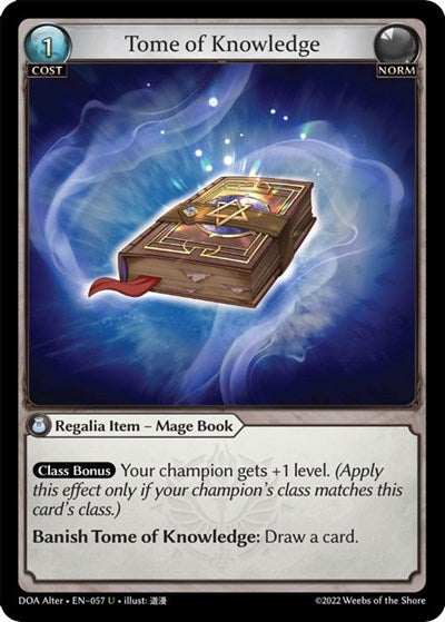 Tome of Knowledge (DOA Alter) #057 Uncommon (Lightly Played) Dawn of Ashes Alter Edition Grand Archive TCG: 2023