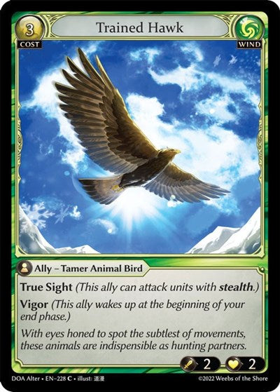 Trained Hawk (DOA Alter) #228 Common (Lightly Played) Dawn of Ashes Alter Edition Grand Archive TCG: 2023