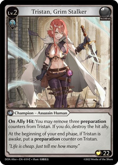 Tristan, Grim Stalker (DOA Alter) #019 Common (Lightly Played) Dawn of Ashes Alter Edition Grand Archive TCG: 2023