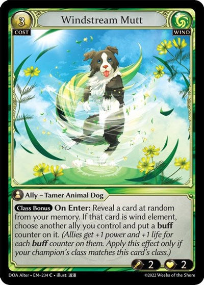 Windstream Mutt (DOA Alter) #234 Common (Lightly Played) Dawn of Ashes Alter Edition Grand Archive TCG: 2023