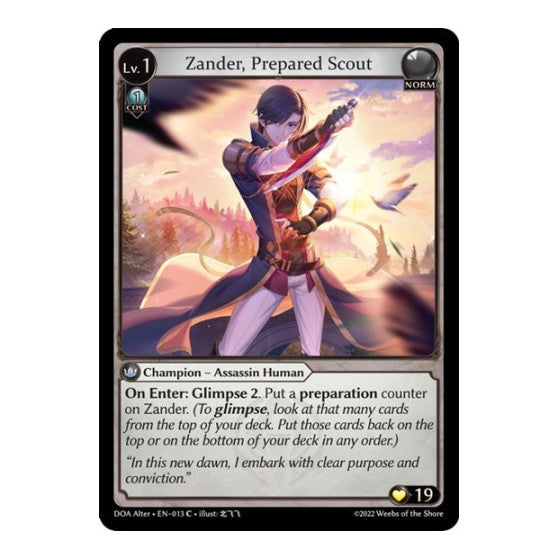 Zander, Prepared Scout (DOA Alter) #013 Common Dawn of Ashes Alter Edition Grand Archive TCG: 2023