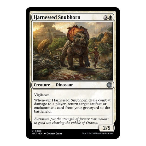 Harnessed Snubhorn (MAT) #3 Uncommon March of the Machine: The Aftermath Magic: The Gathering: 2023
