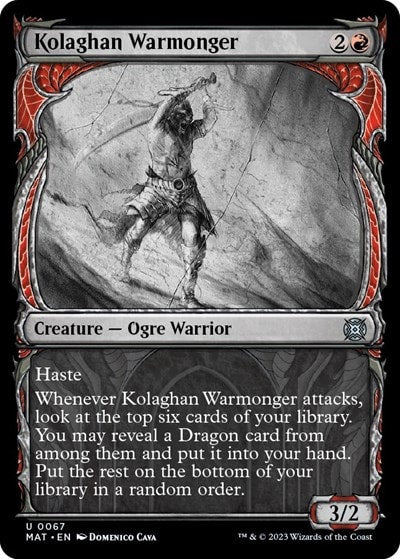 Kolaghan Warmonger Showcase (MAT) #67 Uncommon (Lightly Played) March of the Machine: The Aftermath Magic: The Gathering: 2023