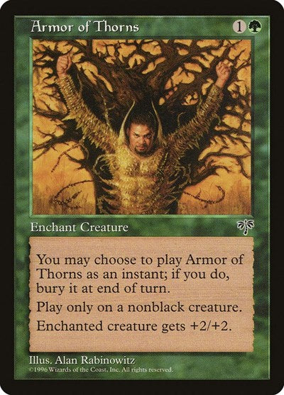 Armor of Thorns (MIR) #206 Common Mirage Magic: The Gathering: 1996