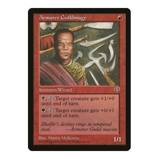 Armorer Guildmage (MIR) #156 Common (Lightly Played) Mirage Magic: The Gathering: 1996