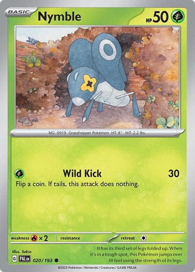 Nymble 020 193 (PAL) #020/193 Common (Reverse Holofoil Lightly Played) SV02: Paldea Evolved Pokemon: 2023