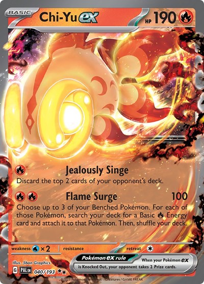 Chi Yu ex 040 193 (PAL) #040/193 Double Rare (Holofoil Near Mint) SV02: Paldea Evolved Pokemon: 2023