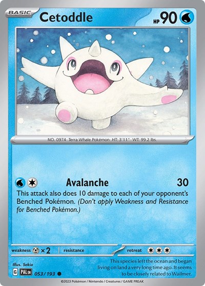 Cetoddle 053 193 (PAL) #053/193 Common (Near Mint) SV02: Paldea Evolved Pokemon: 2023