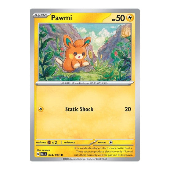 Pawmi (PAL) #074/193 Common (Near Mint) SV02: Paldea Evolved Pokemon: 2023