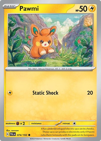 Pawmi (PAL) #074/193 Common (Near Mint) SV02: Paldea Evolved Pokemon: 2023