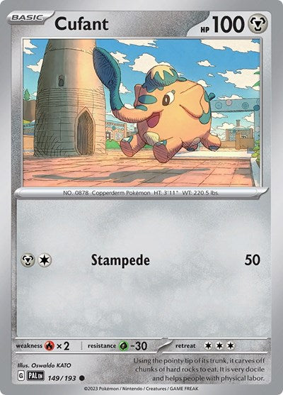 Cufant (PAL) #149/193 Common (Reverse Holofoil Lightly Played) SV02: Paldea Evolved Pokemon: 2023