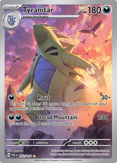 Tyranitar 222 193 (PAL) #222/193 Illustration Rare (Holofoil Near Mint) SV02: Paldea Evolved Pokemon: 2023