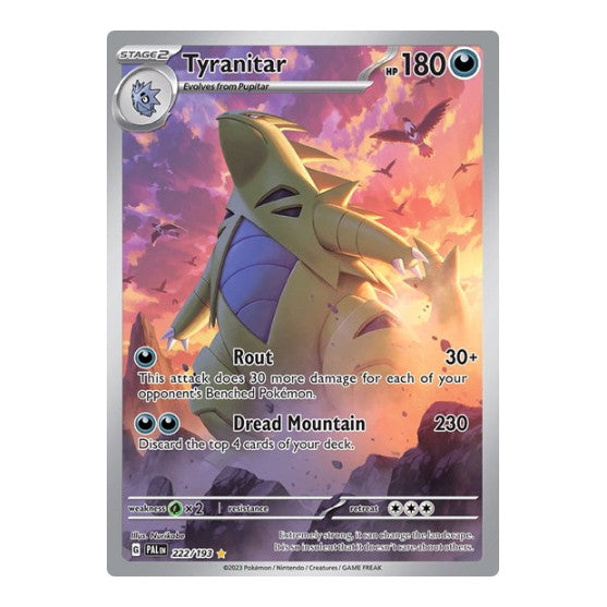 Tyranitar 222 193 (PAL) #222/193 Illustration Rare (Holofoil Near Mint) SV02: Paldea Evolved Pokemon: 2023