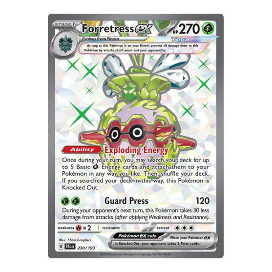 Forretress ex 230 193 (PAL) #230/193 Ultra Rare (Holofoil Near Mint) SV02: Paldea Evolved Pokemon: 2023