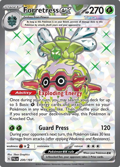 Forretress ex 230 193 (PAL) #230/193 Ultra Rare (Holofoil Near Mint) SV02: Paldea Evolved Pokemon: 2023
