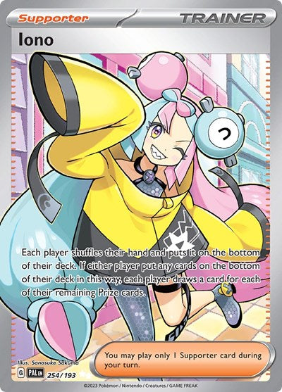 Iono 254 193 (PAL) #254/193 Ultra Rare (Holofoil Near Mint) SV02: Paldea Evolved Pokemon: 2023