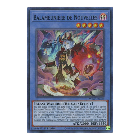 Balameuniere de Nouvelles (WISU) #WISU-EN033 Super Rare (1st Edition Damaged) Wild Survivors YuGiOh: 2023