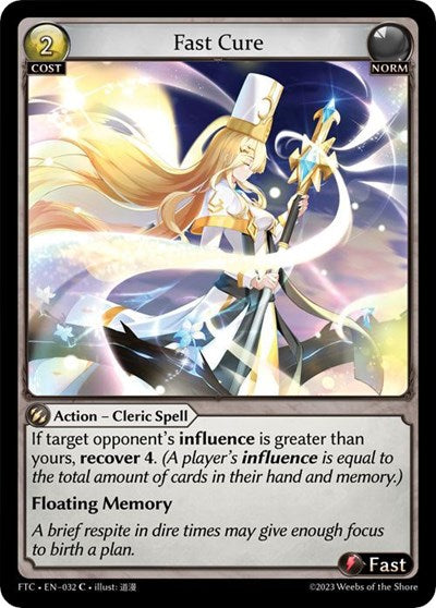 Fast Cure (FTC) #032 Common (Lightly Played) Fractured Crown Grand Archive TCG: 2023